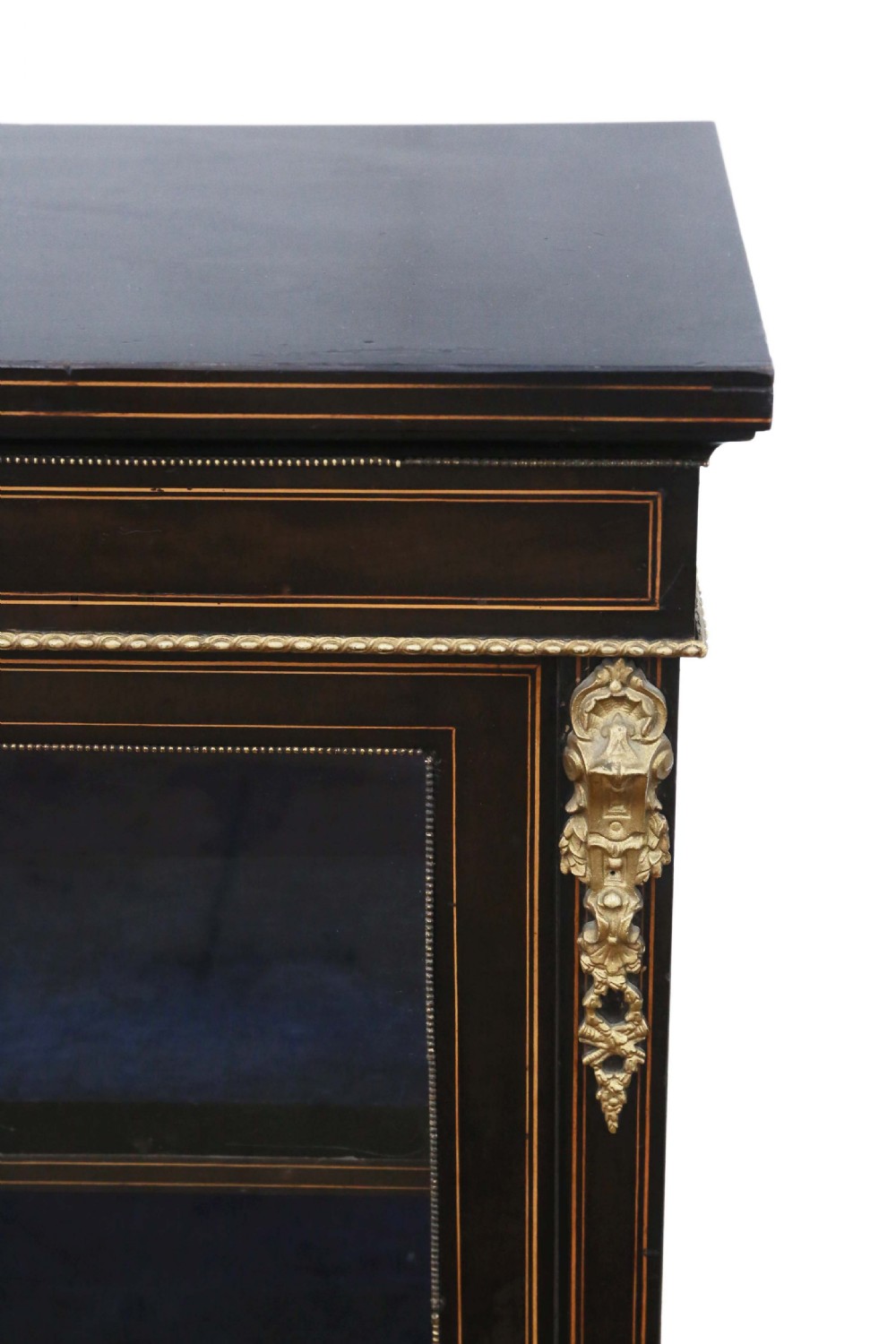 Victorian Aesthetic inlaid and ebonised display cabinet View IV
