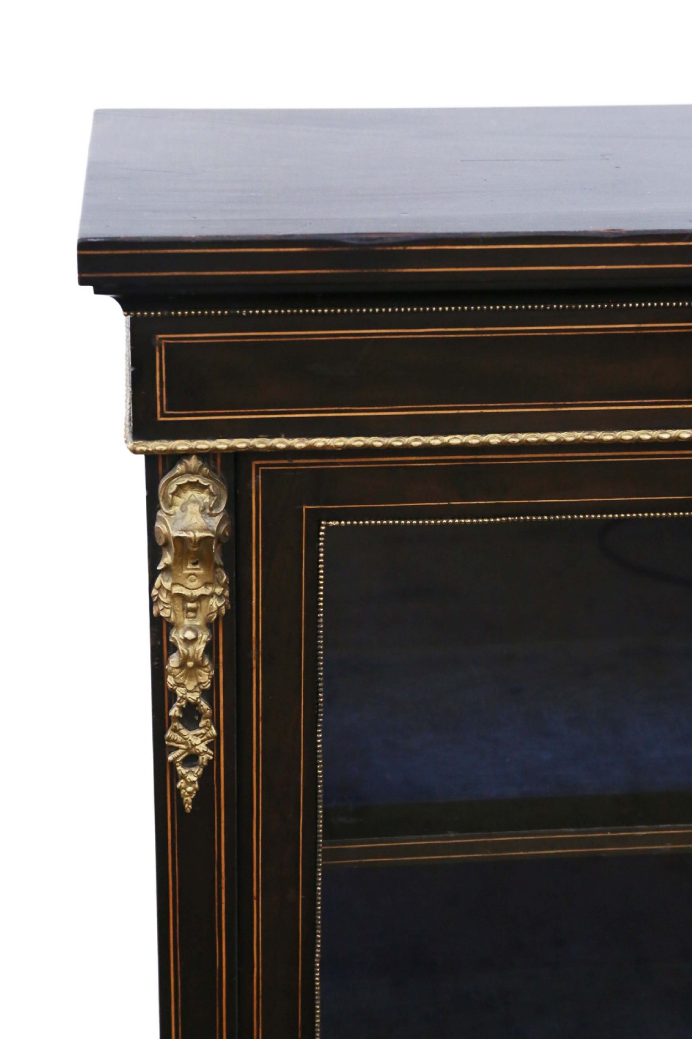 Victorian Aesthetic inlaid and ebonised display cabinet View V