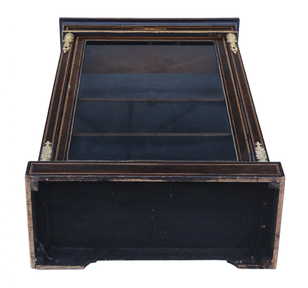 Victorian Aesthetic inlaid and ebonised display cabinet View X