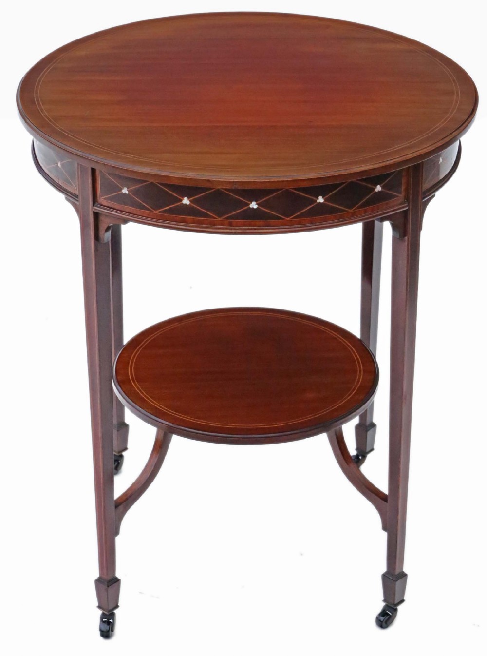 Victorian inlaid mahogany circular table
