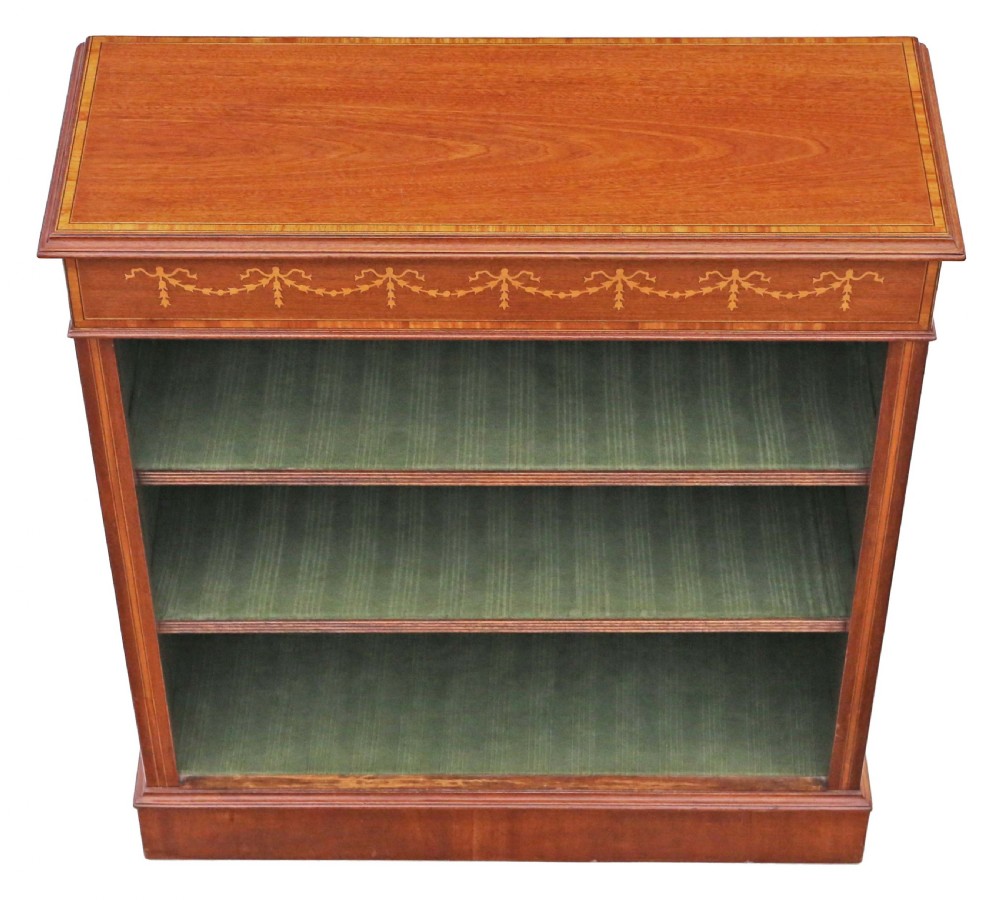 Victorian inlaid mahogany adjustable bookcase View III