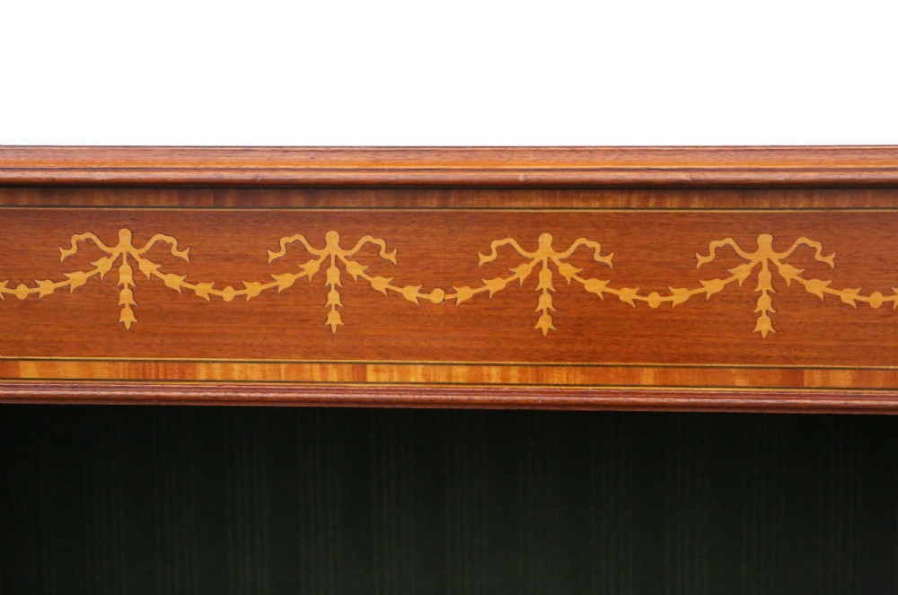 Victorian inlaid mahogany adjustable bookcase View IV