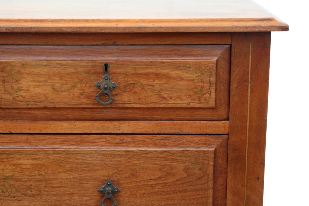 Victorian decorated ash chest of drawers View IV
