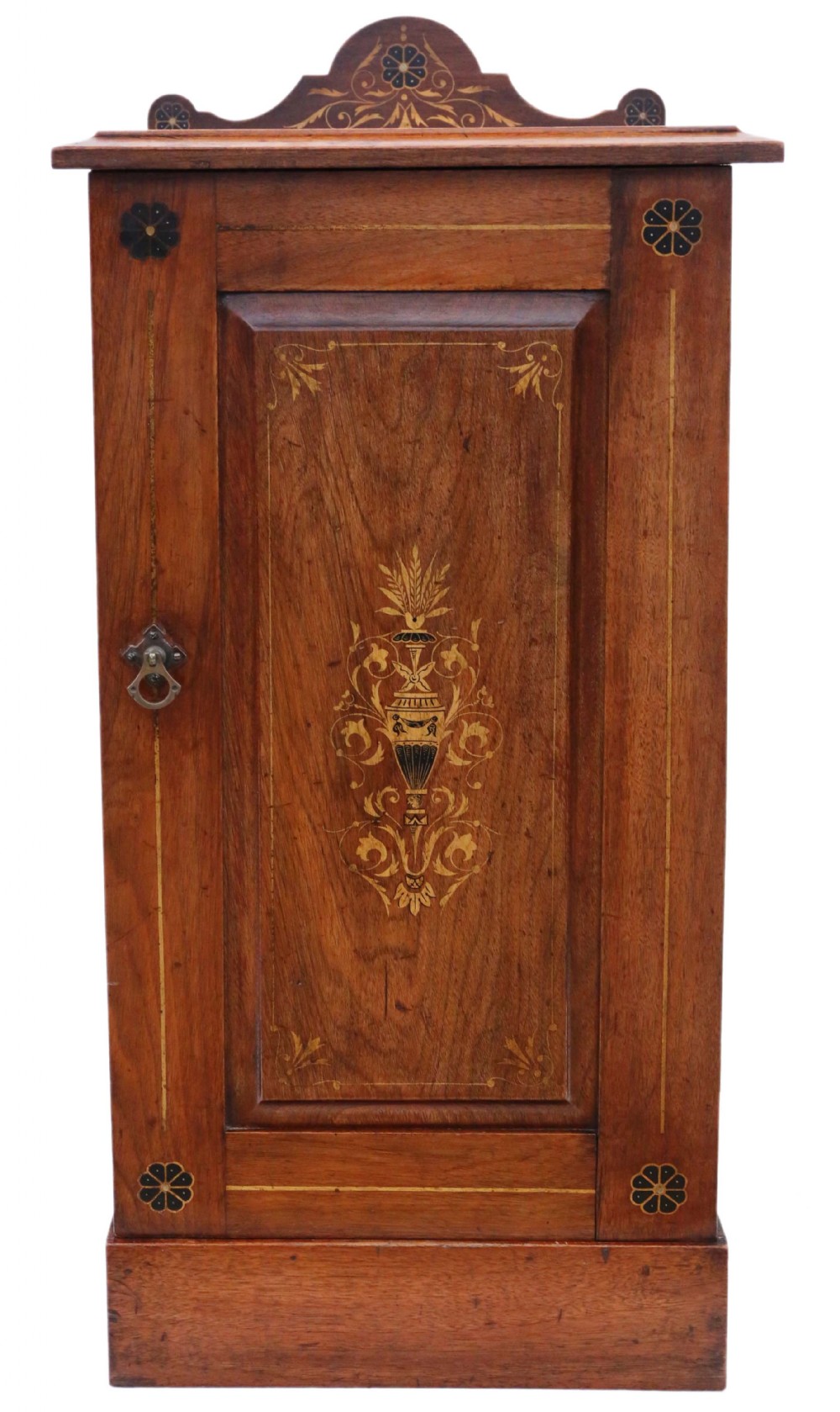 Victorian decorated ash bedside table