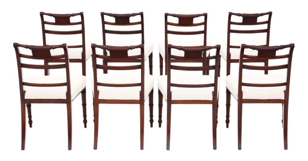 Georgian set of 8 mahogany dining chairs View II