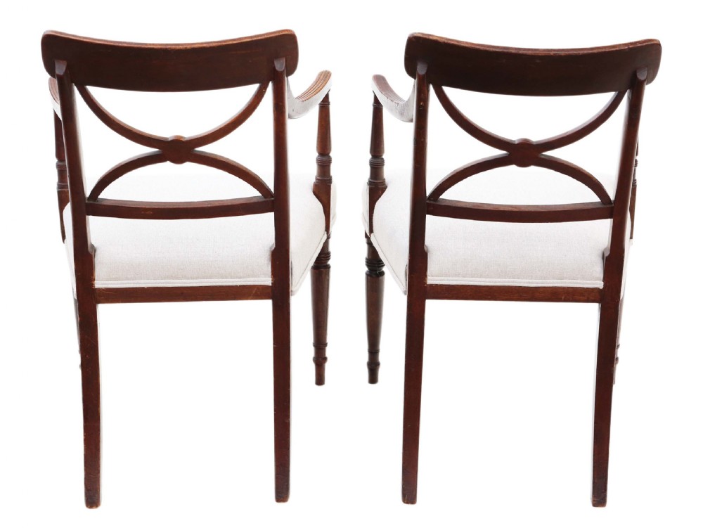 Pair of Regency X back carver chairs View II