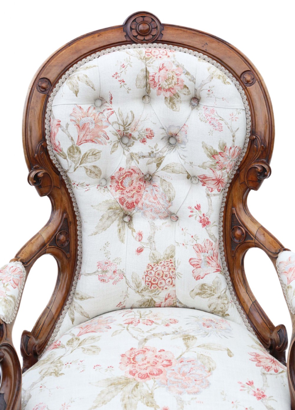 Victorian walnut spoon back armchair  View IV