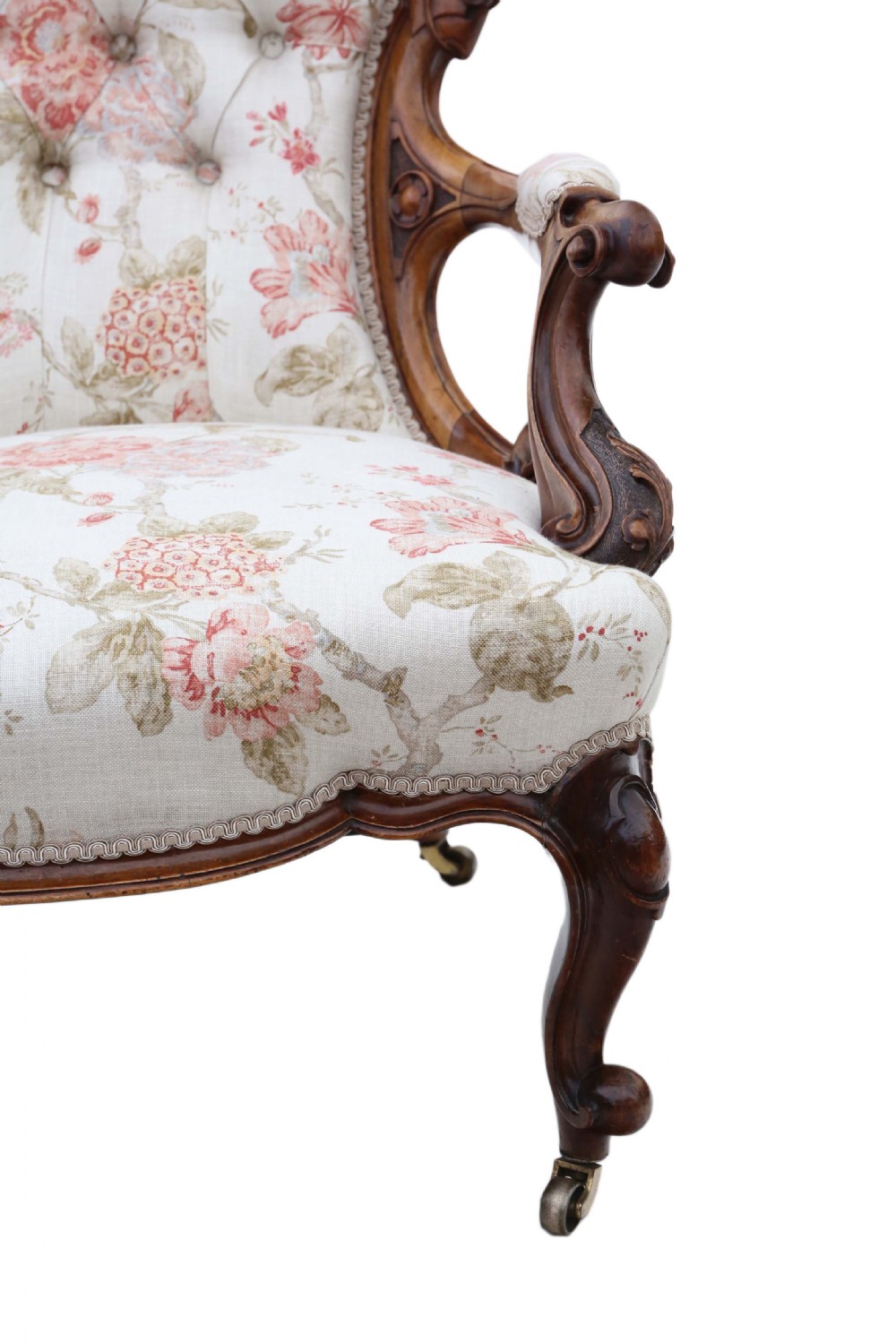 Victorian walnut spoon back armchair  View VIII