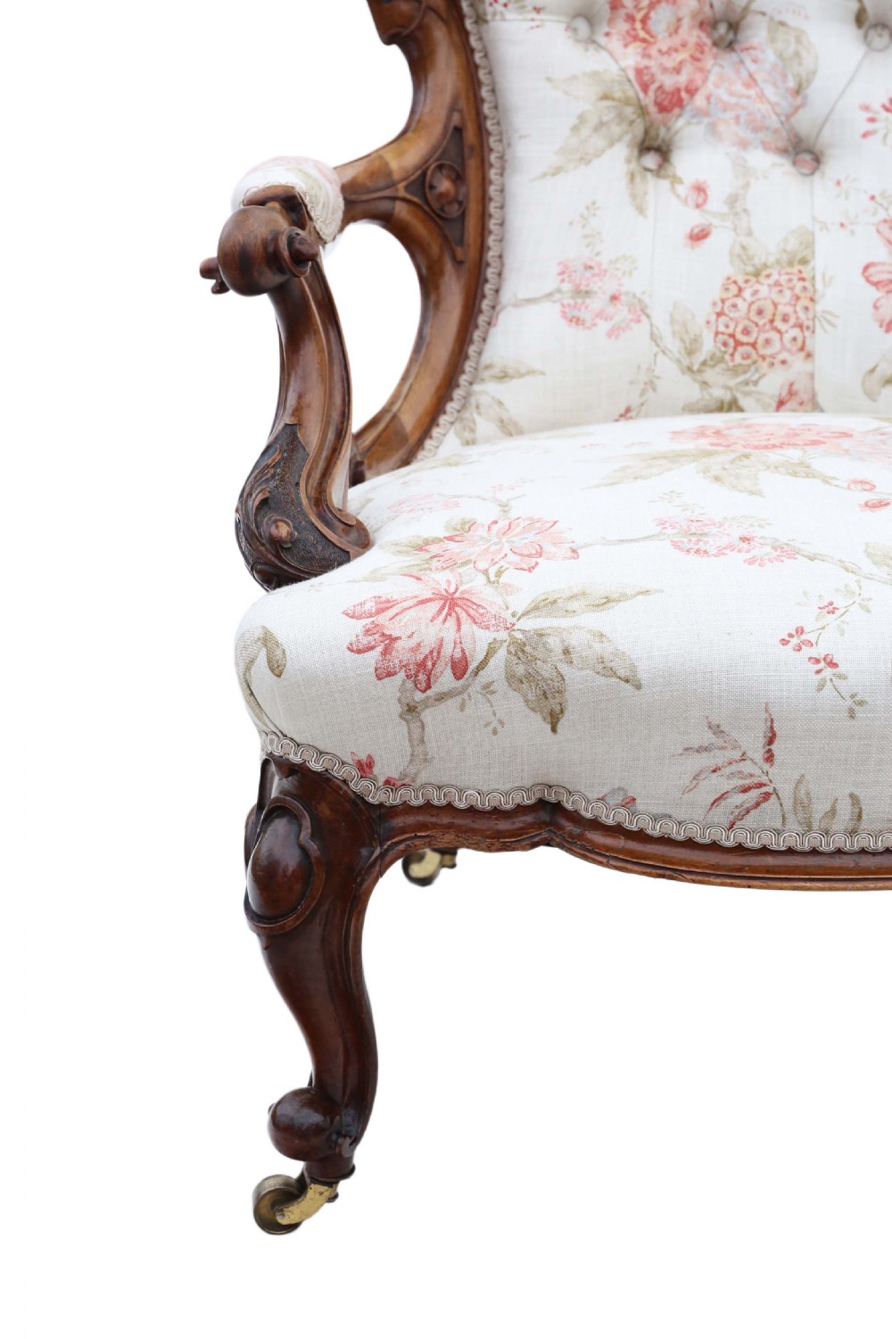 Victorian walnut spoon back armchair  View IX