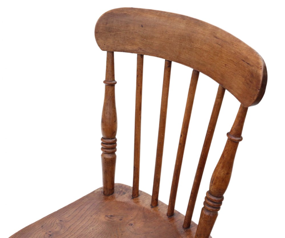 Set of 6 elm and beech kitchen dining chairs View VIII