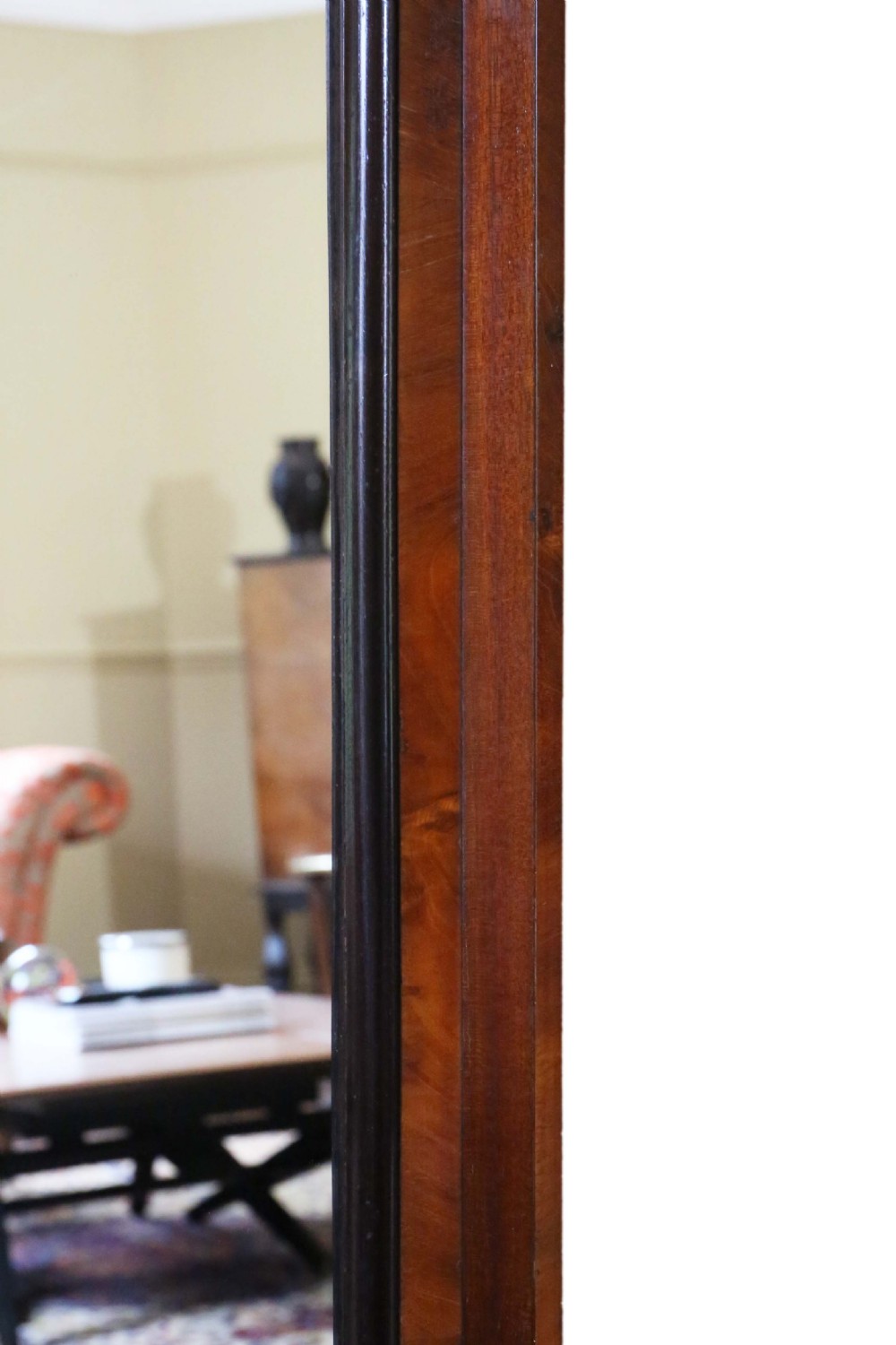 Large 19th Century mahogany full height wall mirror  View III