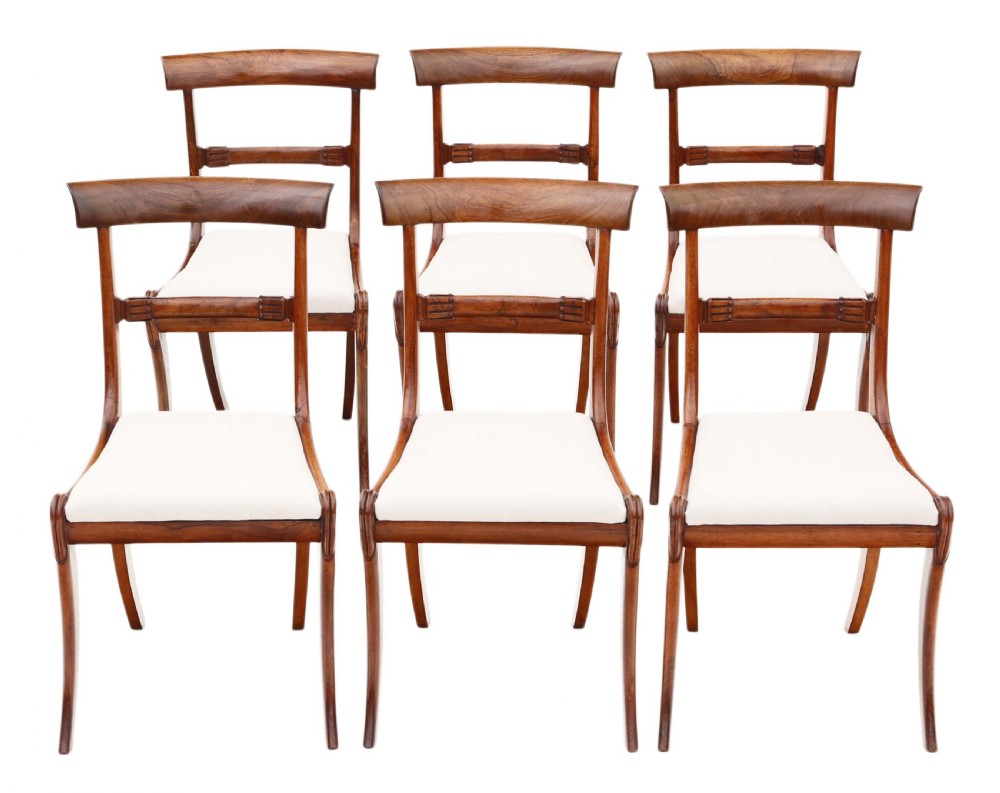 Set of 6 Regency faux rosewood dining chairs