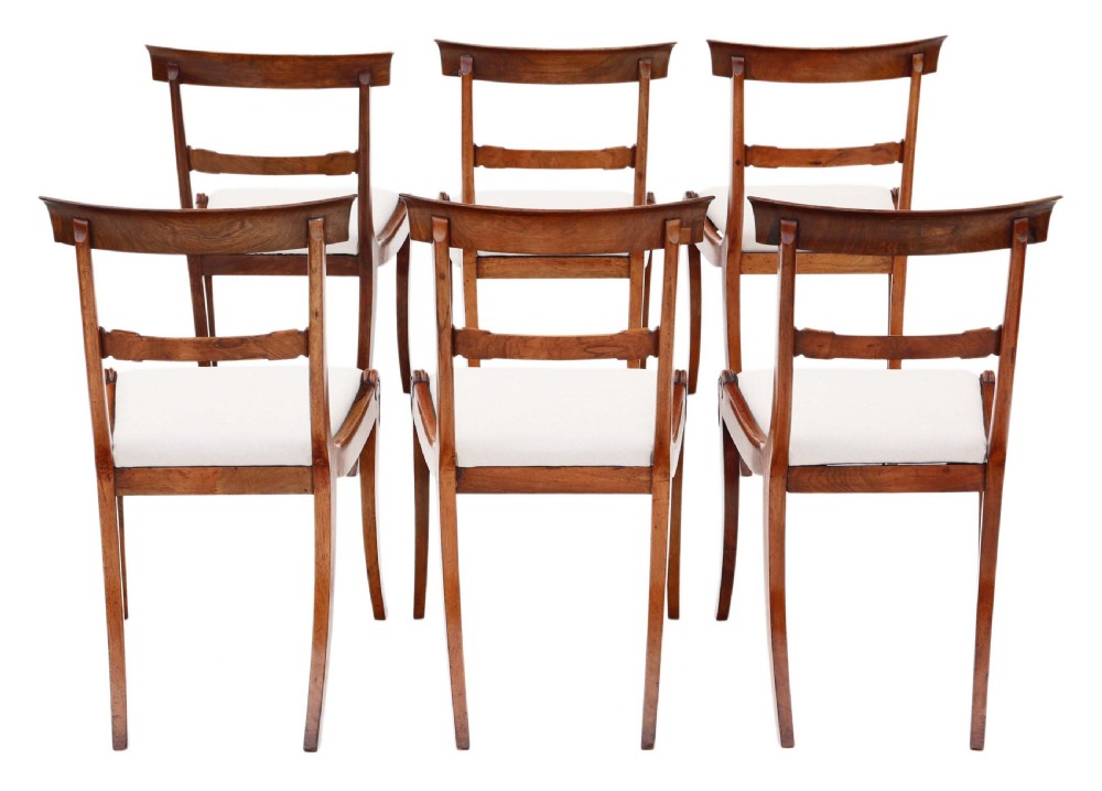 Set of 6 Regency faux rosewood dining chairs View II