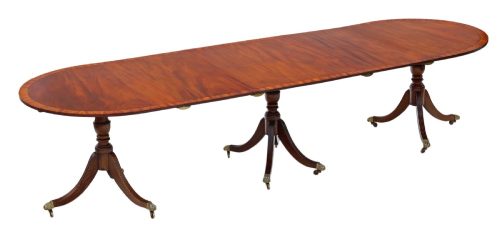 Mahogany extending dining table View IX