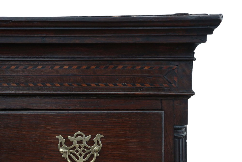 Georgian oak tallboy chest on chest of drawers View VI