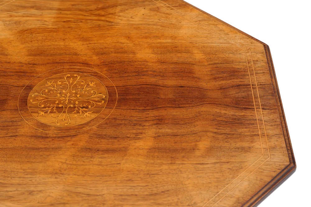 19th Century rosewood octagonal centre table View IV