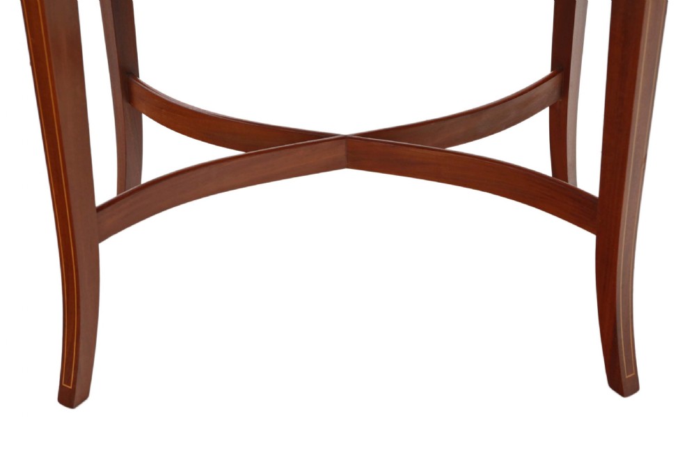 Edwardian mahogany and satin walnut tray on stand coffee table View V