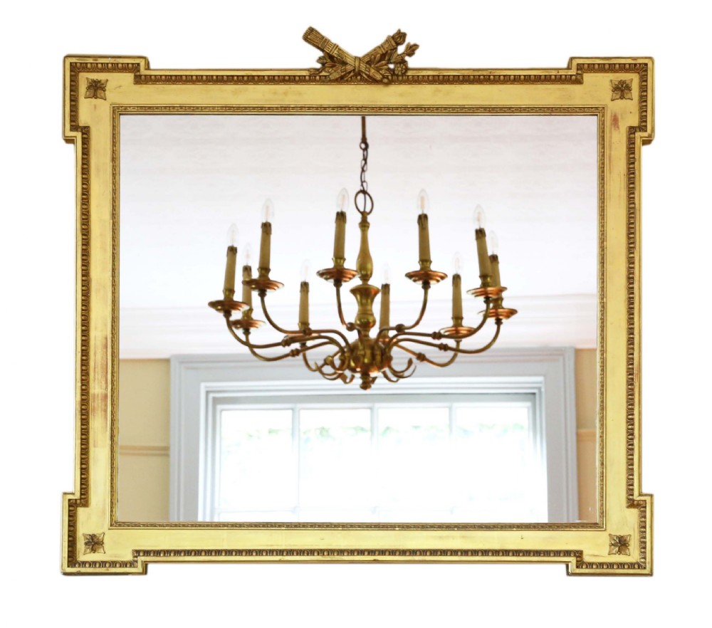 Large gilt 19th Century overmantle mirror 