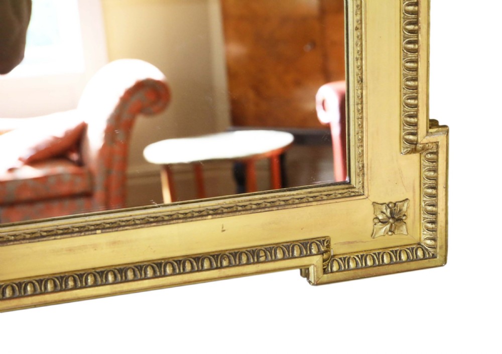 Large gilt 19th Century overmantle mirror  View VI