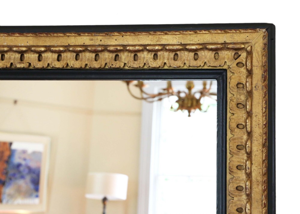 Large black and gilt 19th Century overmantle mirror  View V