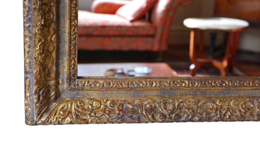 Large gilt 19th Century overmantle mirror  View VI
