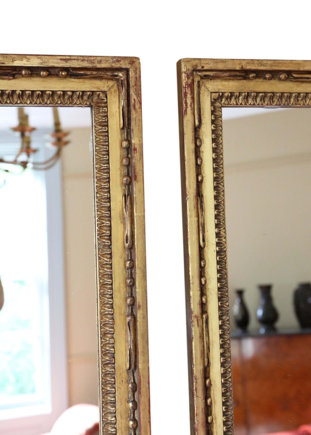 Large pair of gilt 19th Century overmantle mirrors  View VI
