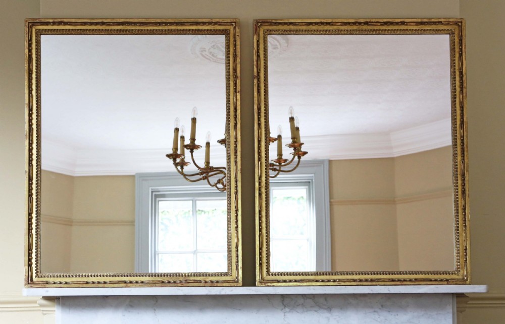 Large pair of gilt 19th Century overmantle mirrors  View XII