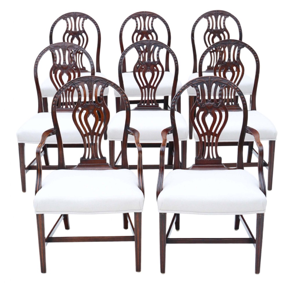 Set of 8 Georgian mahogany dining chairs