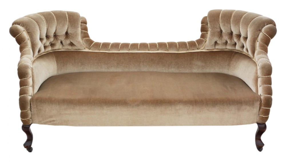 Small Victorian sofa dark dusky gold View II