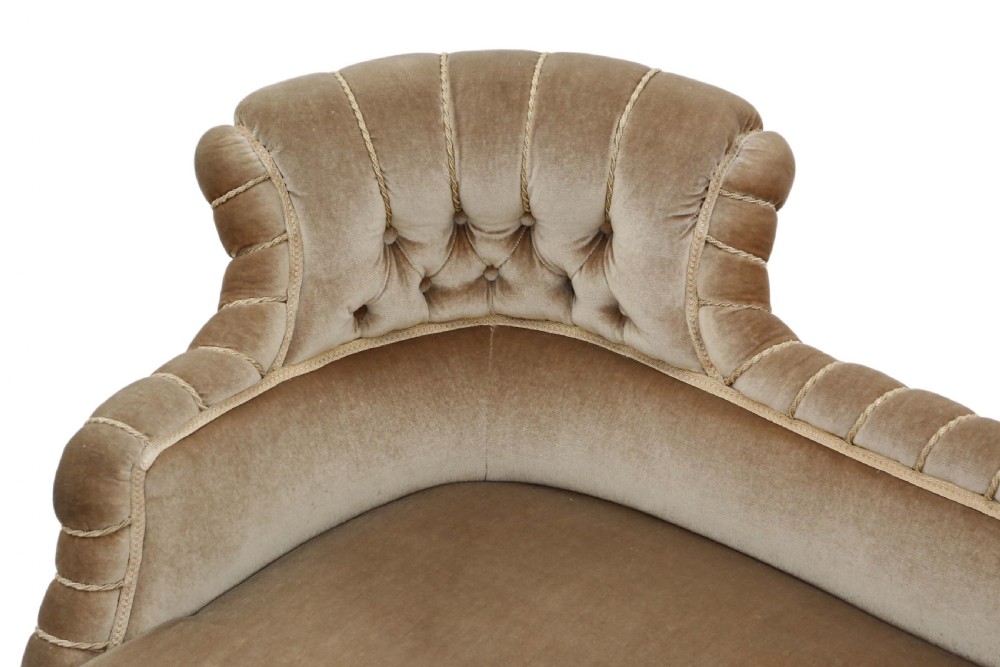 Small Victorian sofa dark dusky gold View III
