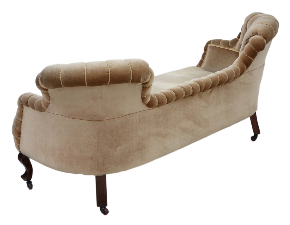 Small Victorian sofa dark dusky gold View IV