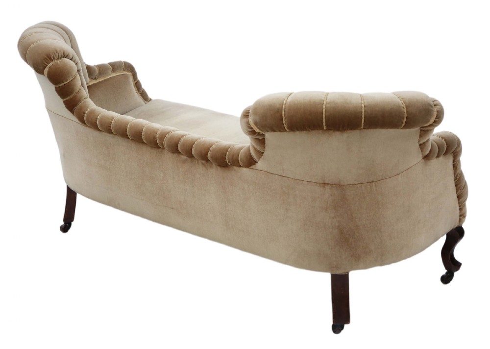 Small Victorian sofa dark dusky gold View V