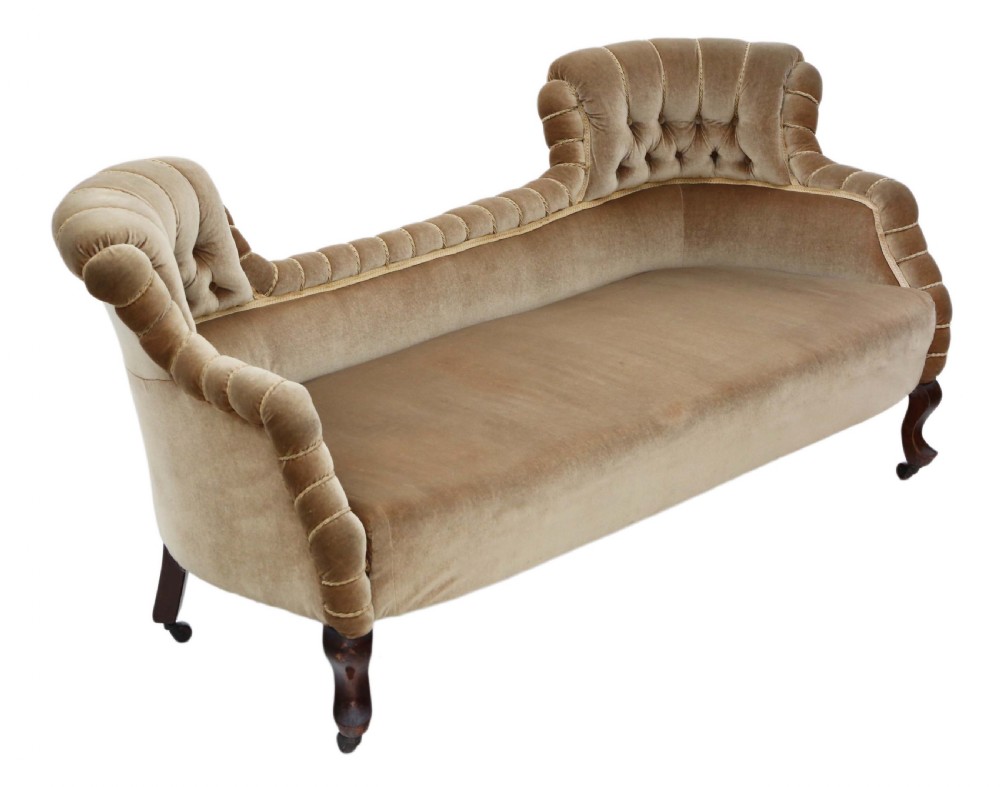 Small Victorian sofa dark dusky gold View VI