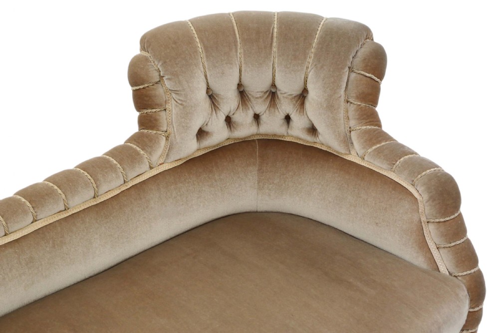 Small Victorian sofa dark dusky gold View VII