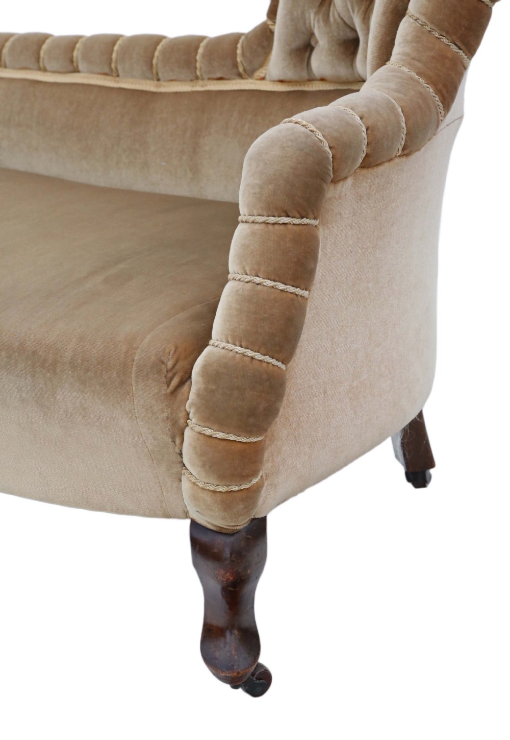 Small Victorian sofa dark dusky gold View VIII