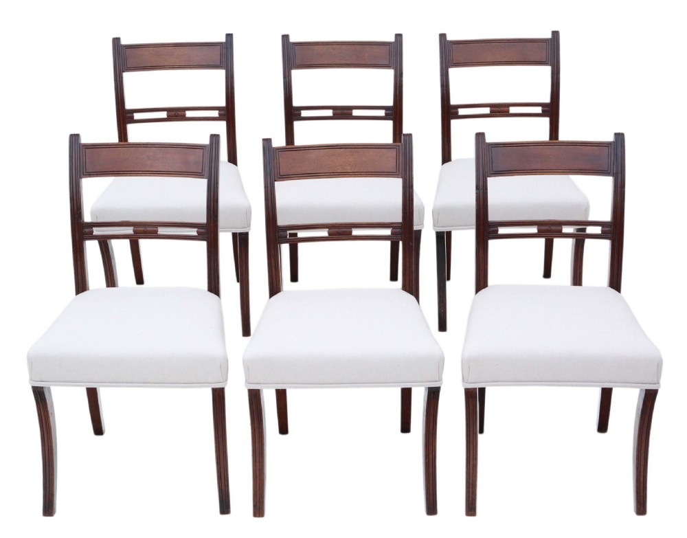 Set of 6 mahogany dining chairs View II