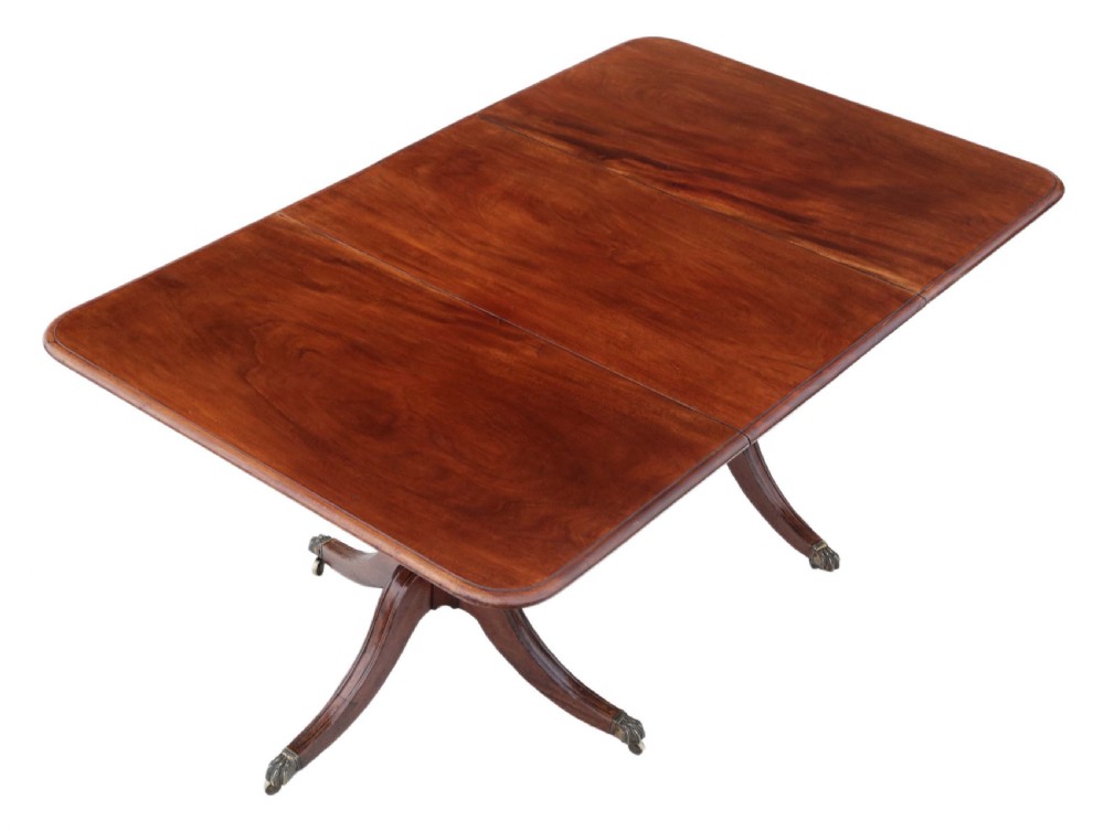 Georgian mahogany extending pedestal dining table  View II