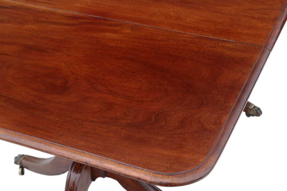 Georgian mahogany extending pedestal dining table  View III