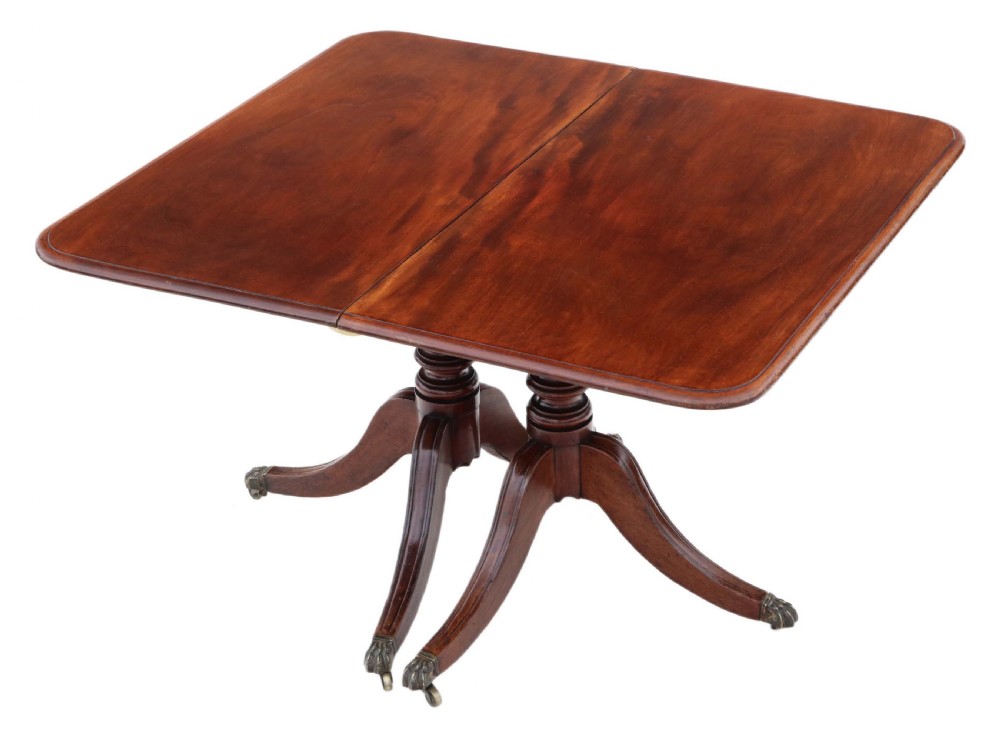 Georgian mahogany extending pedestal dining table  View IX