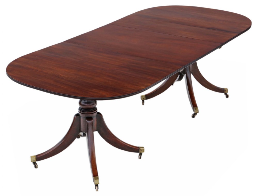 Mahogany extending pedestal dining table