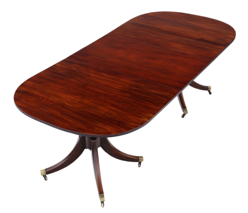 Mahogany extending pedestal dining table View II