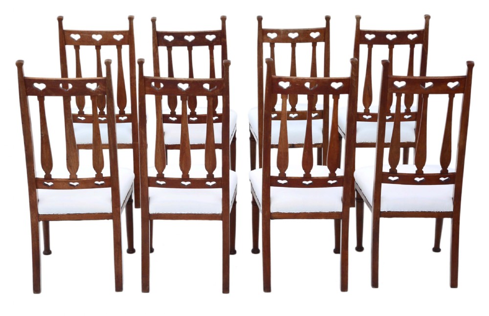 Set of 8 mahogany Art Nouveau dining chairs View II