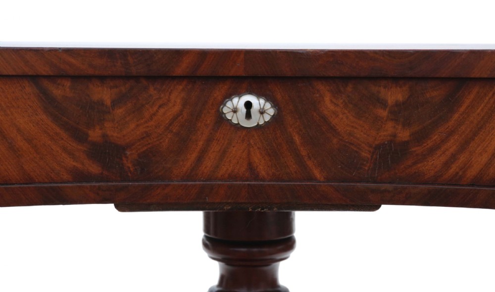 Victorian flame mahogany work table box View IV