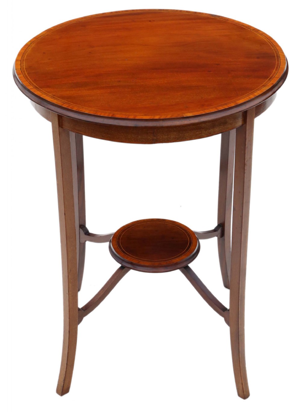 Edwardian inlaid mahogany circular table