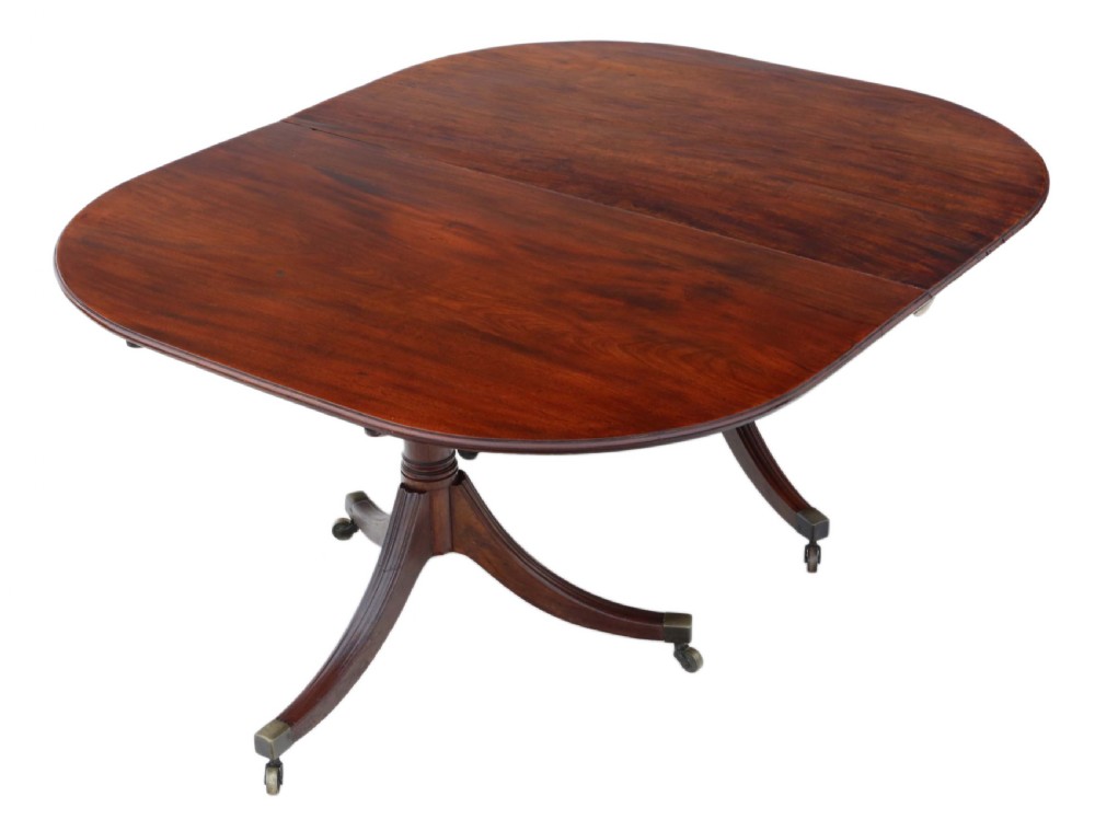 Regency mahogany extending dining table View IX