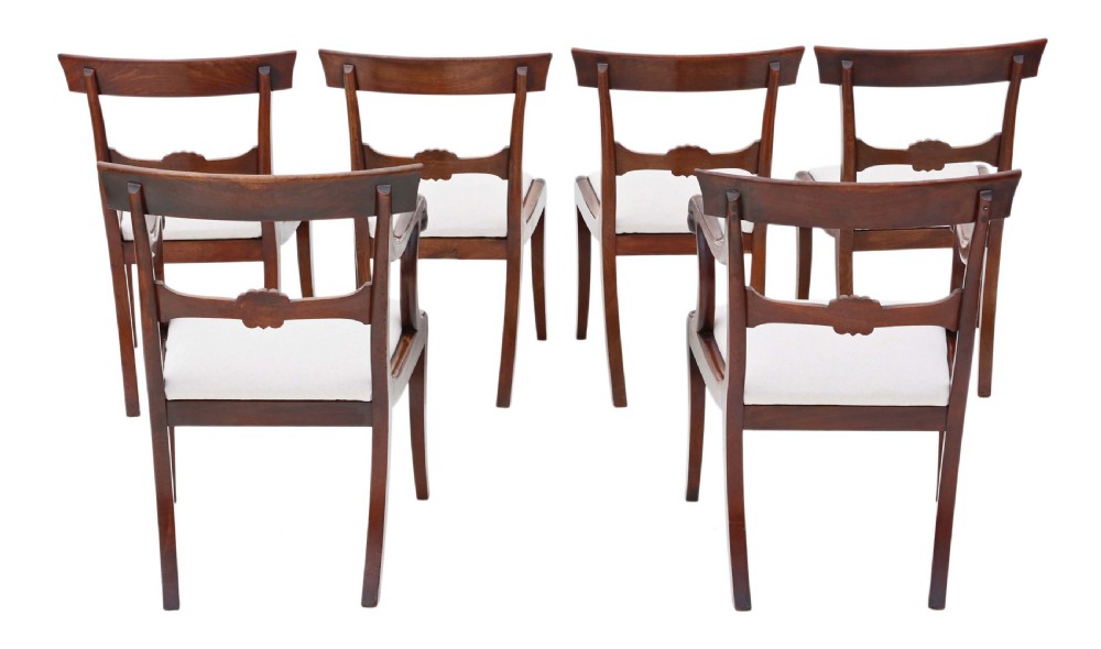 Set of six (4 +2) Regency Cuban mahogany dining chairs View II