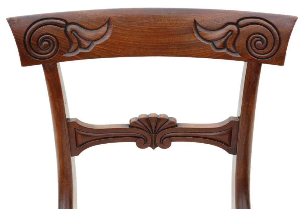 Set of six (4 +2) Regency Cuban mahogany dining chairs View VI