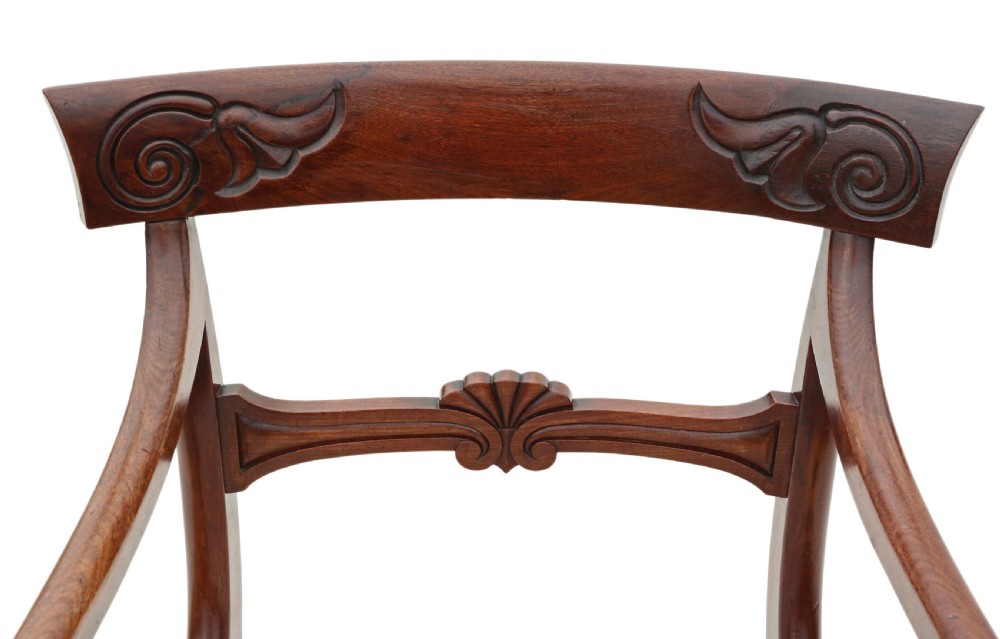 Set of six (4 +2) Regency Cuban mahogany dining chairs View VII