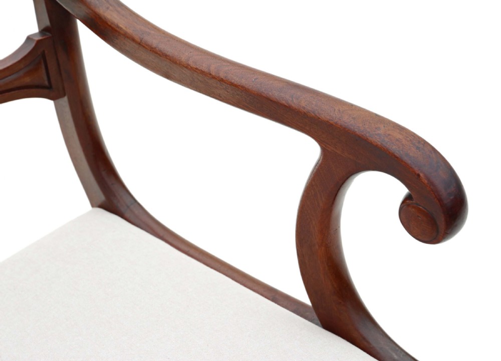 Set of six (4 +2) Regency Cuban mahogany dining chairs View VIII