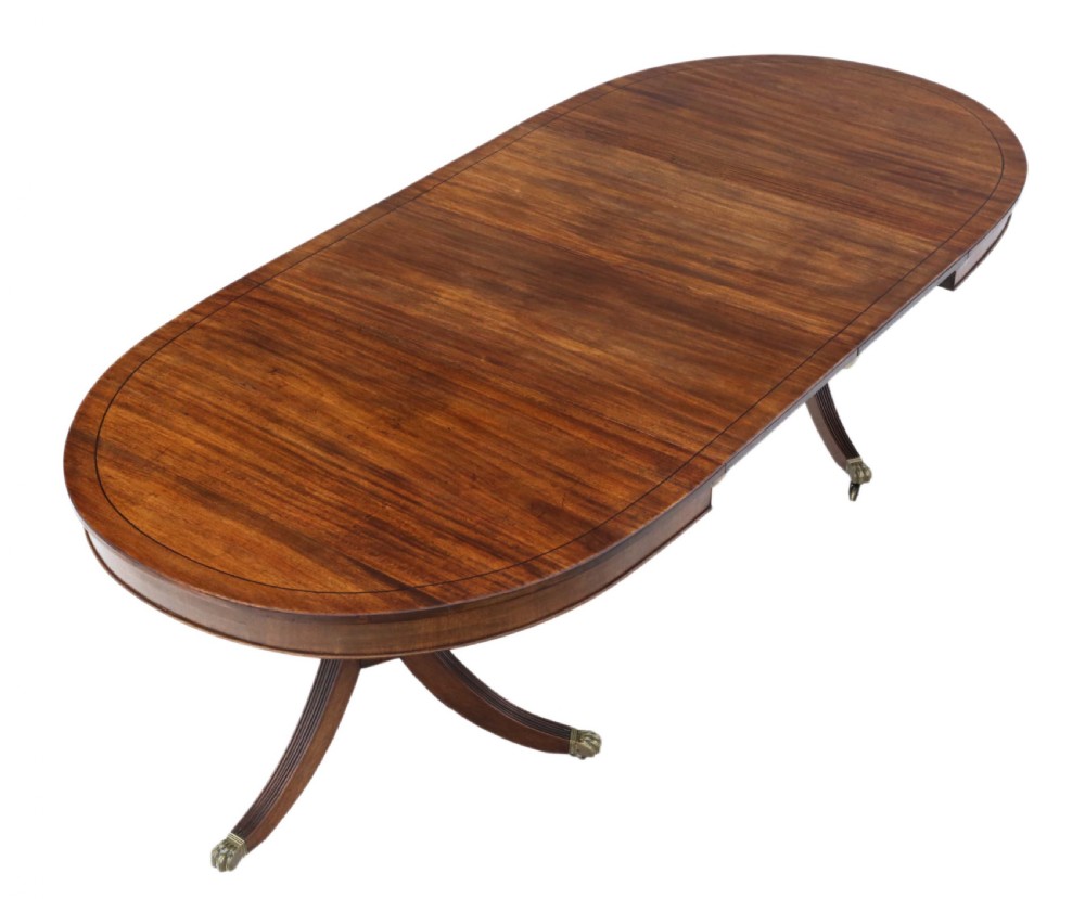 19th Century mahogany extending pedestal dining table View II